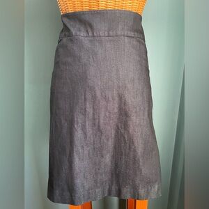 Talbots Denim Midi Skirt Dark Wash Side Zip Size 10 Faux Pockets